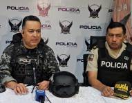 Imagen de Roberto Santamaría, jefe policial del Distrito Nueva Prosperina, en rueda de prensa este viernes 5 de julio.