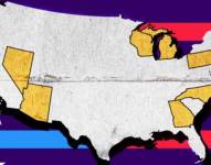 Mapa de los estados claves para las elecciones de Estados Unidos.