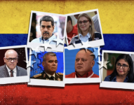 Arriba: Nicolás maduro y Cilia Flores. Abajo de izquierda a derecha: Jorge Rodríguez, Vladimir Padrino, Diosdado Cabello y Delcy Rodríguez. Fotos: Getty