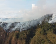 Imagen del incendio en Quilanga, Loja.