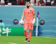 Hernán Galíndez en un partido con la selección de Ecuador