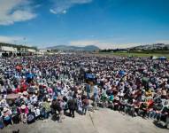 Miles de personas se congregaron en el Parque Bicentenario.