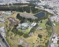 Vista aérea de Planta de Tratamiento de Agua Potable Puengasí, ubicada al oriente de Quito.