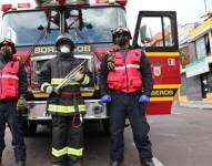 Fotografía de músicos del Cuerpo de Bomberos de Quito.