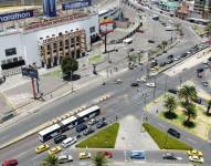 Vista aérea de la avenida 6 de Diciembre y Naciones Unidas.