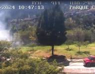 El incendio que se produjo en el sector de Cumandá, en Quito.