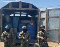 Los militares identificaron un camión que transportaba combustible en la frontera sur.