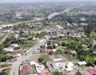 Vista aérea de la parroquia de Tumbaco.