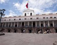 Fachada del Palacio de Gobierno, en el Centro Histórico de Quito.