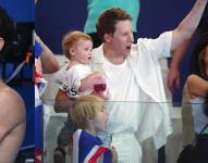 Imagen de archivo de Tom Daley, Dustin Lance, y sus hijos, Robbie y Phoenix.