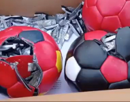 Balones de fútbol en los que se ocultaba la droga.