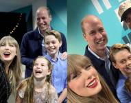 La cantante Taylor Swift posa junto al príncipe William y sus hijos Jorge y Carlota.