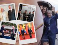 El presidente Guillermo Lasso, como se ve en la composición fotográfica, ha viajado a distintos países desde junio de 2021; siendo este año el que más desplazamientos hizo.