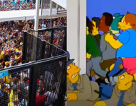 Multitud en las afueras del estadio en la final de la Copa América 2024 y episodio de Los Simpson