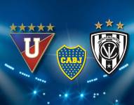 Escudos de Liga de Quito, Boca Juniors e Indepedniente del Valle