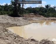 El río contaminado en Napo.