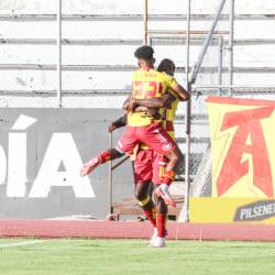 Luis Cano celebra su gol contra Imbabura por la fecha 15 de la Liga Pro