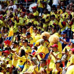 Hinchas colombianos en un partido de su selección en Copa América 2024