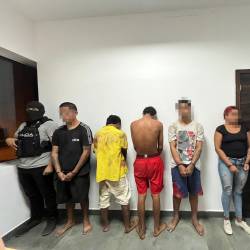 Foto de los detenidos por extorsión en Pedernales, Manabí.