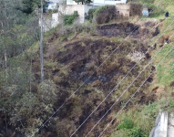 Foto aérea de la zona afectada por el incendio en Guápulo.