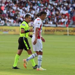 Alex Arce, delantero de Liga de Quito, en el partido contra Independiente del Valle