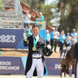 Julio Mendoza celebra su medalla de oro en los Juegos Panamericanos de Chile 2023