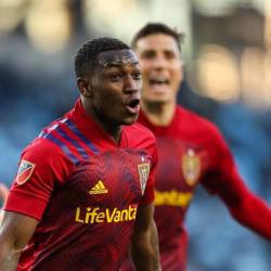 Anderson Julio celebra un gol con el Real Salt Lake de la MLS