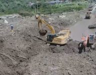 Los trabajos de limpieza se reanudan en Quilloturo, Río Verde tras deslizamiento