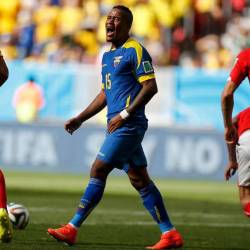 Michael Arroyo en el partido de Ecuador vs. Suiza en el Mundial Brasil 2014.