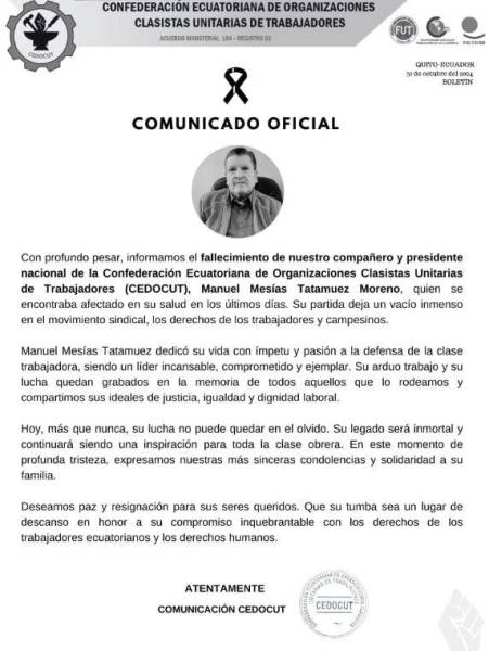 Comunicado de la Cedocut