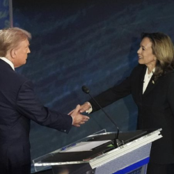 Candidatos a la presidencia de Estados Unidos Donald Trump y Kamala Harris