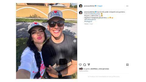 Captura de pantalla de Daddy Yankee y Jessica Cediel. Selfie publicada por ella en su perfil.