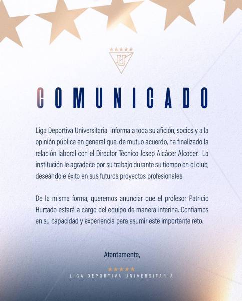Josep Alcácer deja de ser el entrenador de Liga de Quito