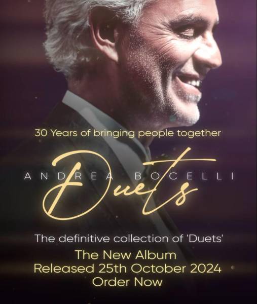 Portada del nuevo álbum de Bocelli 'Duets'