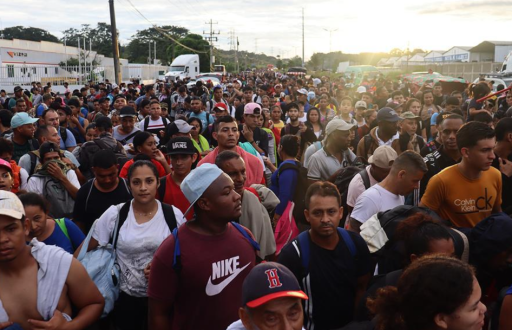 Migrantes en la frontera norte de México.