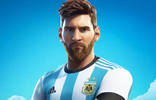 Una simulación de cómo podría verse un skin de Leo Messi en Fortnite