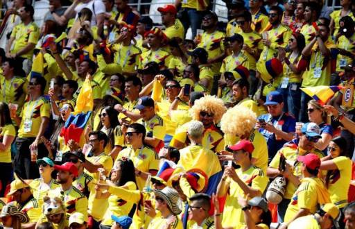 Hinchas colombianos en un partido de su selección en Copa América 2024