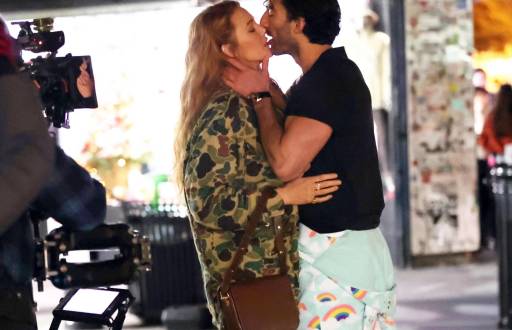 Foto © 2024 Backgrid/The Grosby Group Nueva York, NY - Fotos archivadas de enero de 2024 que muestran a Blake Lively y Justin Baldoni en el set de It Ends With Us en Nueva Jersey.