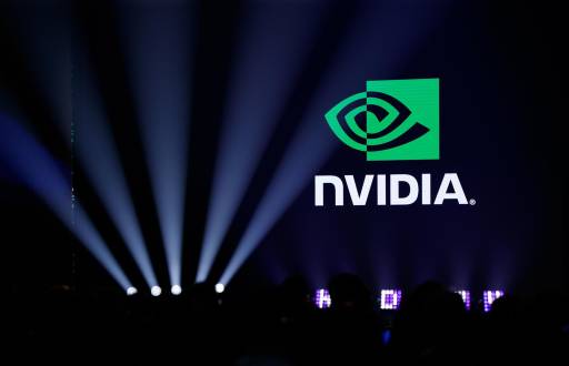 Fotografía de archivo del logotipo de Nvidia durante el Día de la Tecnología Hon Hai (Foxconn) 2024 en Taipei, Taiwán, el 8 de octubre de 2024.