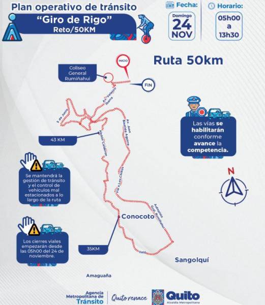 Mapa de la ruta de los 50 km