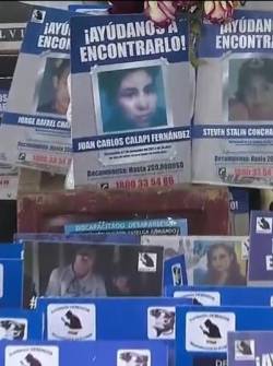 Imagen de reportes de personas desaparecidas en Ecuador.