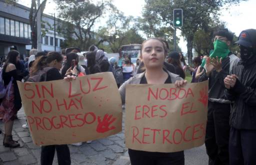 Protestas de estudiantes universitarios en Cuenca.