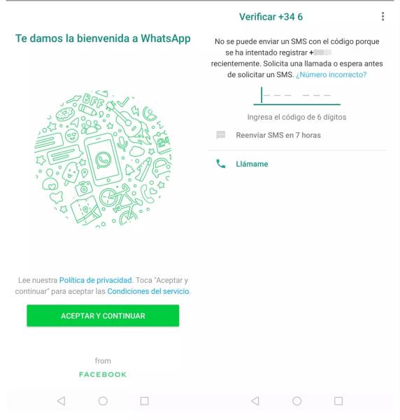 Imagen referencial del código de verificación de WhatsApp.