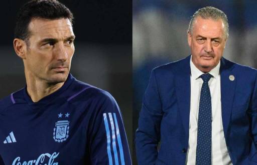 El entrenador de Argentina, Lionel Scaloni y el director técnico de Gustavo Alfaro