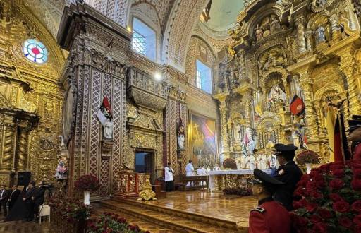 Ceremonia religiosa de agradecimiento y bendición de Quito.