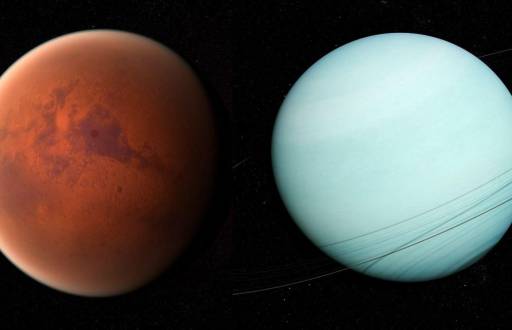 Imagen referencial de Marte y Urano.