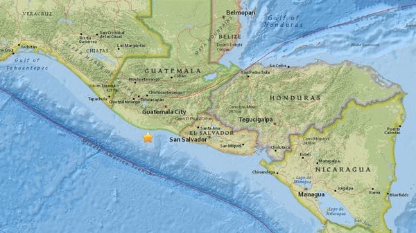 Sismo de 6,8 grados frente a costa de Guatemala