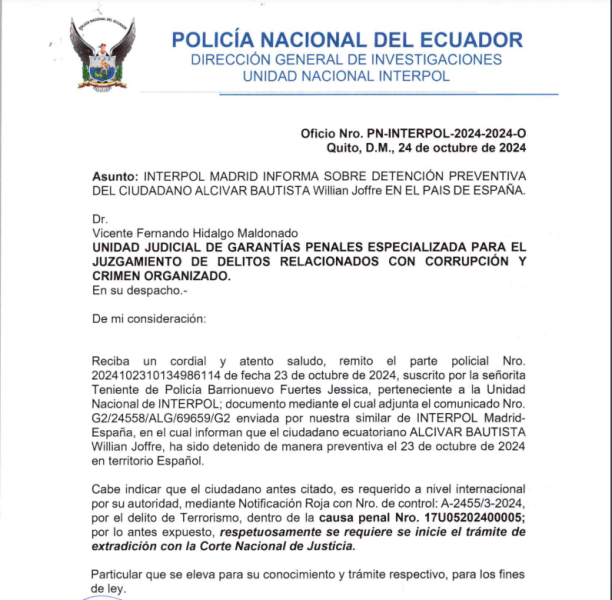 Las autoridades pidieron iniciar el trámite de extradición de alias Negro Willy.