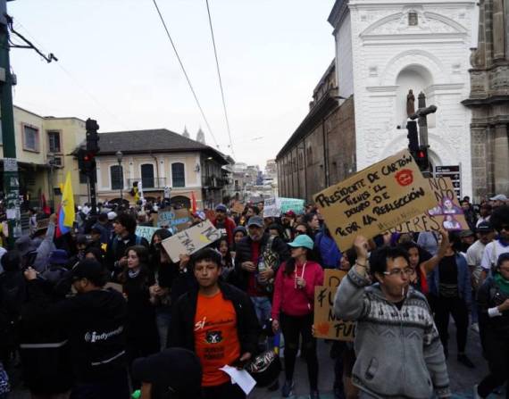 Marcha en Quito del 15 de noviembre de 2024.