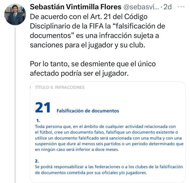 ¿Puede ser sancionado Independiente del Valle por el caso de Alexander Bolaños?